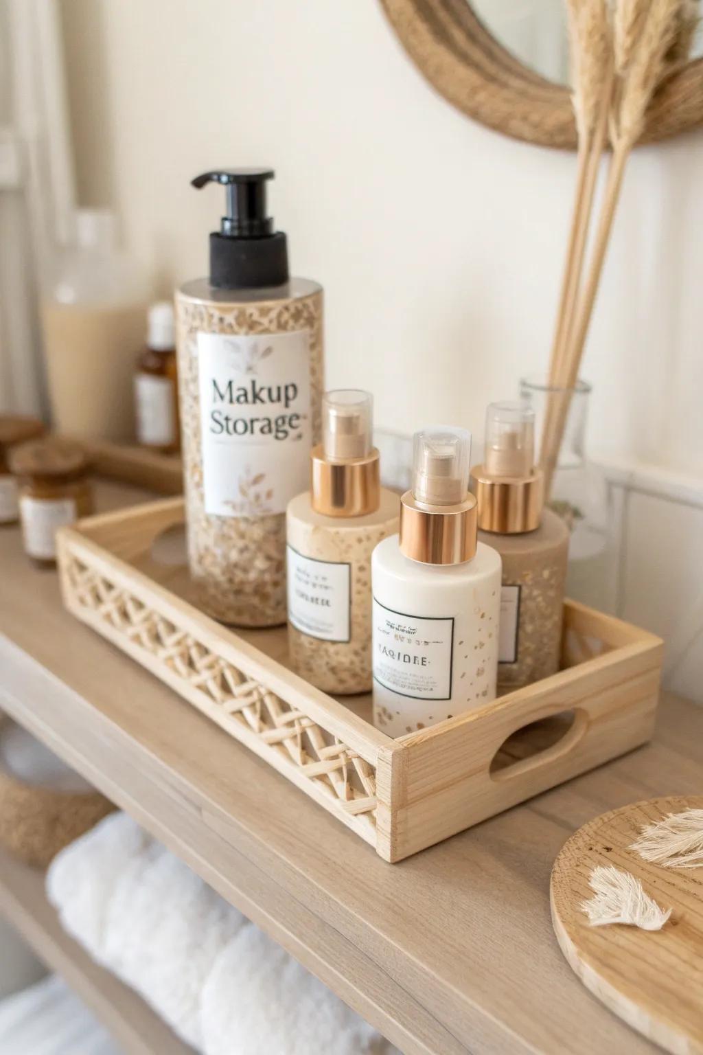Elevate your small space with chic DIY makeup storage solutions. Label everything for effortless elegance!