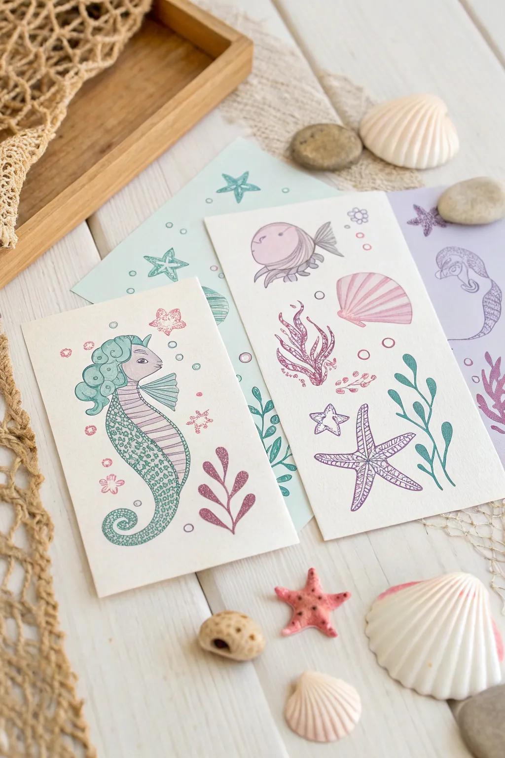 Add a splash of magic to your party with these enchanting mermaid-themed temporary tattoos!