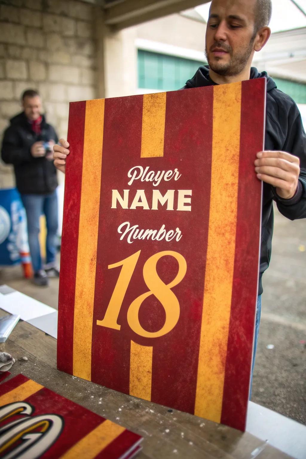 Craft Your Passion: Personalize Your Soccer Poster with Bold Names and Numbers.