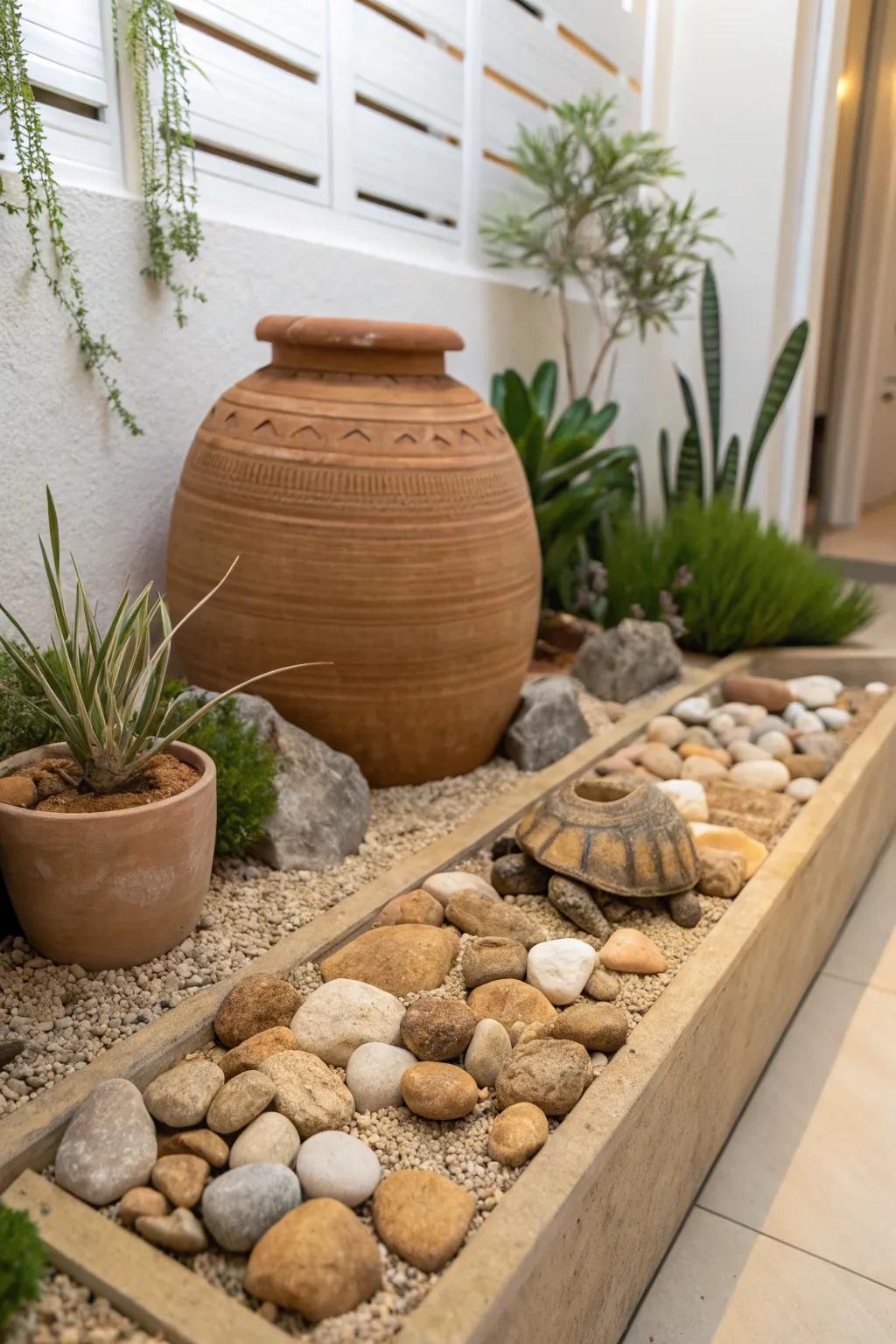 Embrace rustic charm with terracotta treasures for your tortoise's haven.