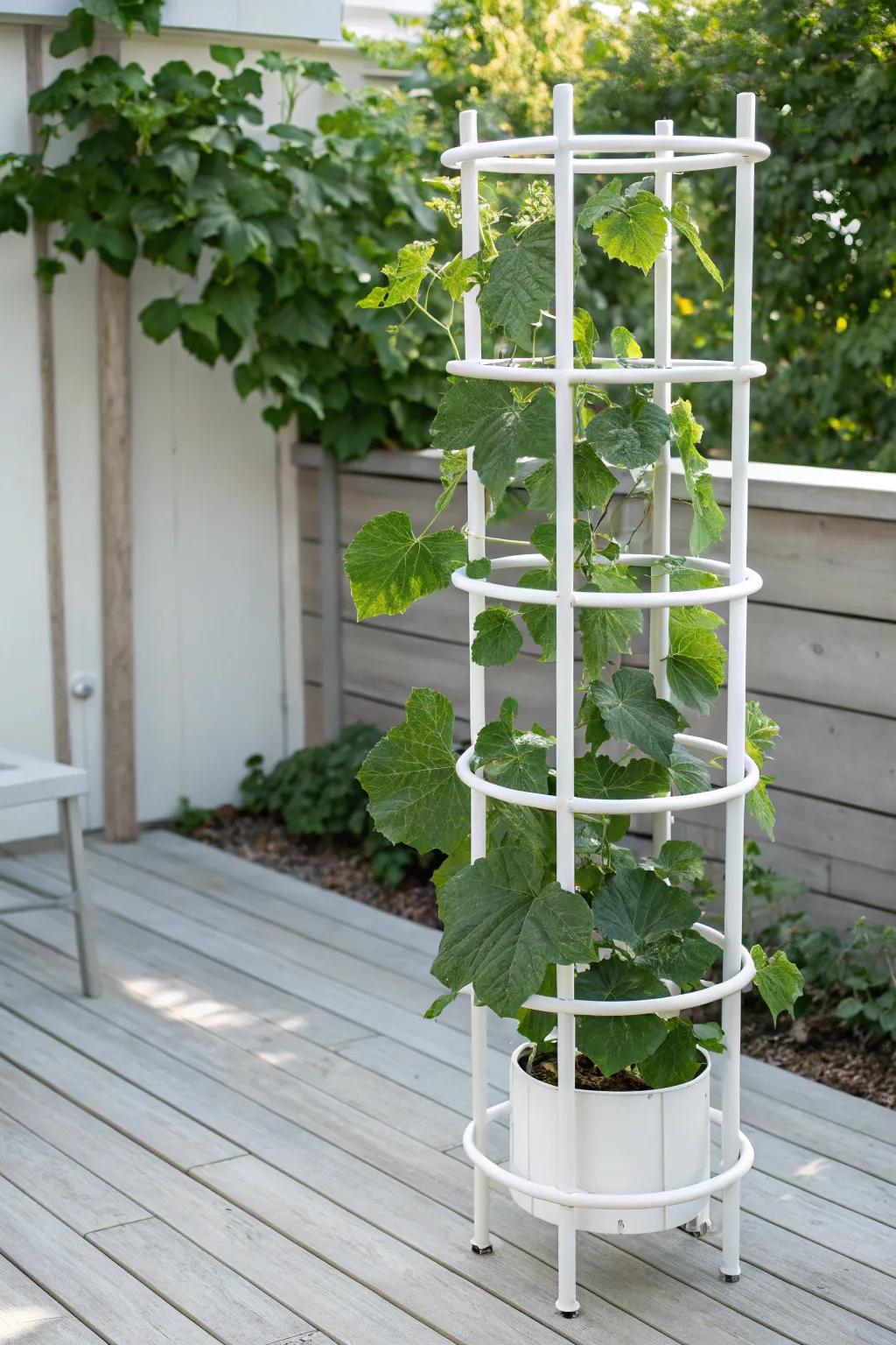 Craft your garden sanctuary with this elegant PVC pipe tomato cage – where simplicity meets style.