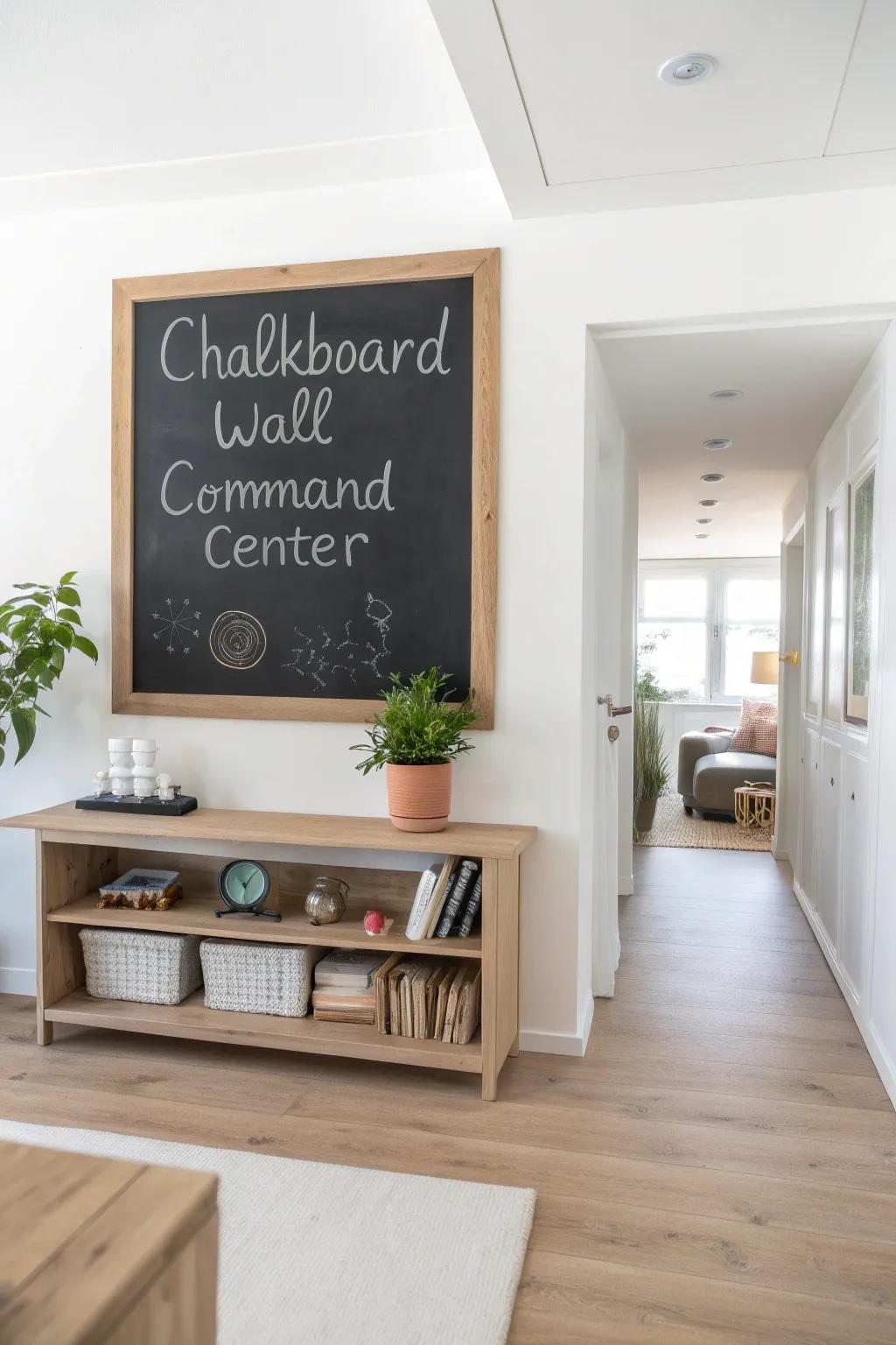 Transform your space with a chic chalkboard wall—perfect for jotting down ideas and sweet messages!