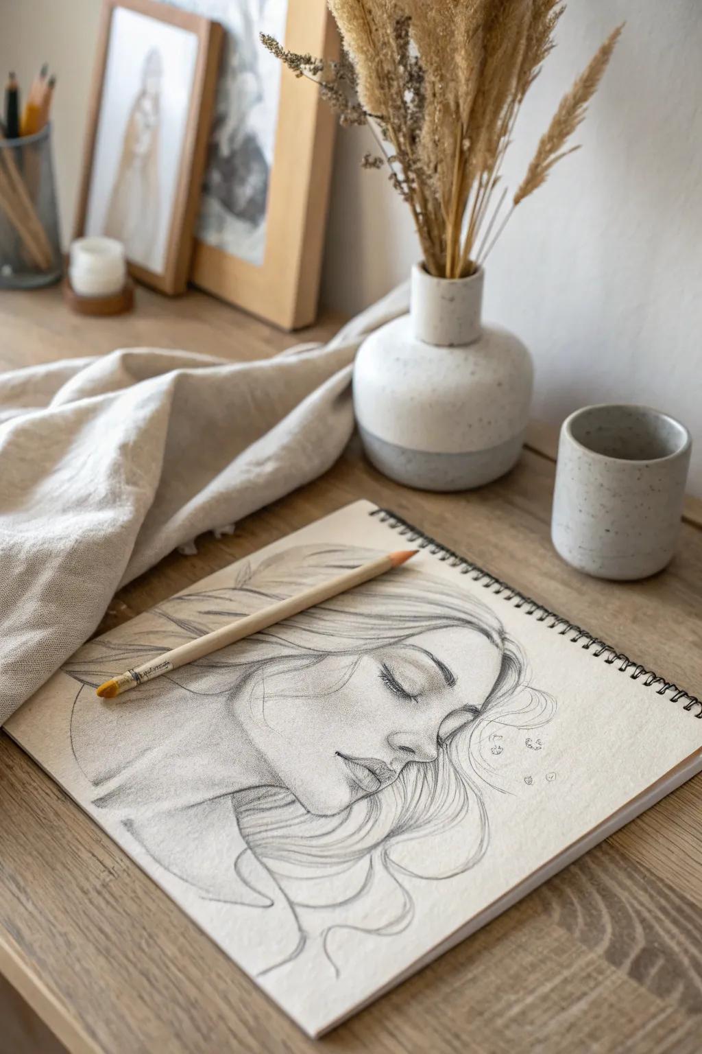 Explore the beauty of abstract expressions with pencil sketches that tell a thousand stories.