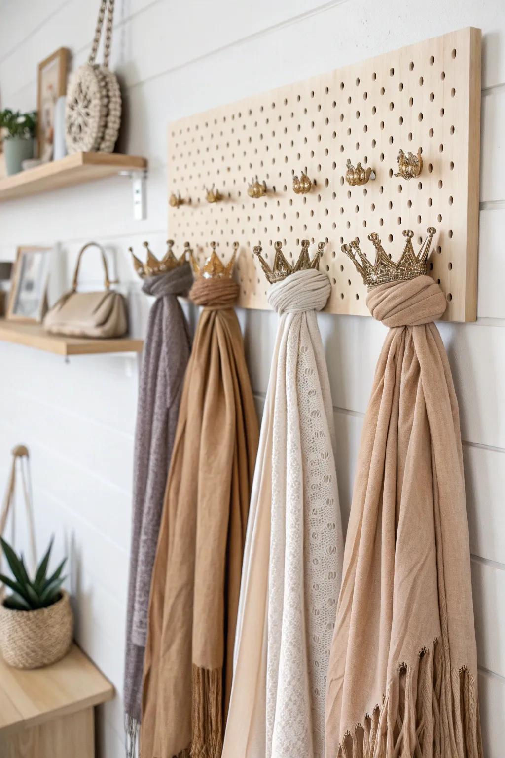 Embrace elegance and order with pegboard perfection—where your accessories find their home in style.