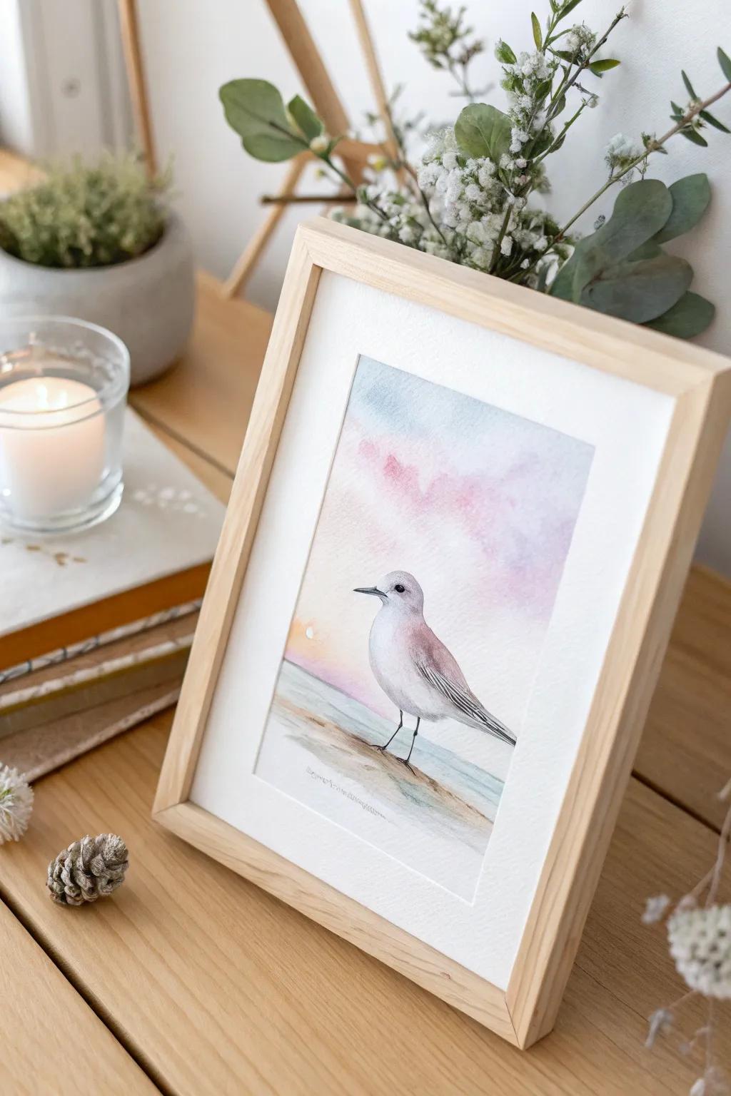 Embrace the serenity of nature with a minimalist watercolor bird painting—where simplicity meets ethereal beauty.