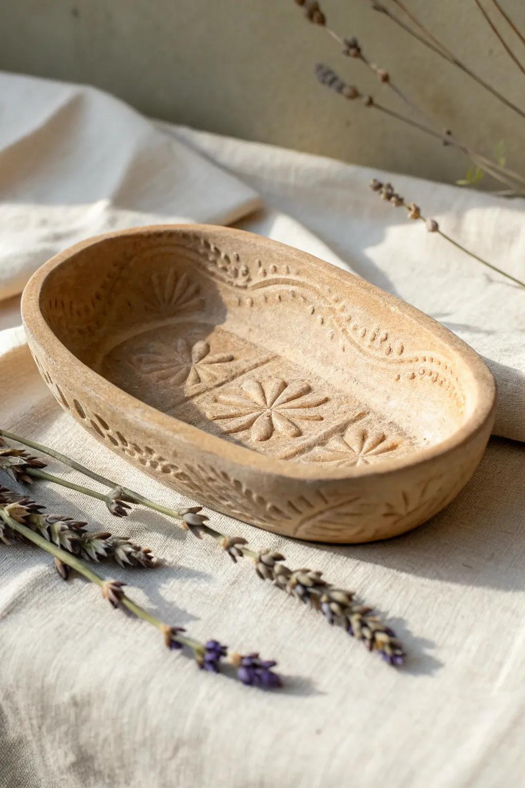Elevate your bathroom decor with a touch of rustic elegance: handcrafted soap dishes that blend functionality with natural beauty.