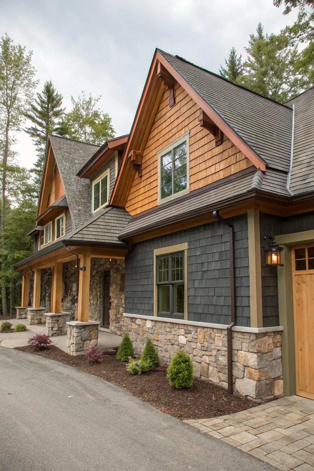 Textural contrast adds depth and interest to your home’s exterior.