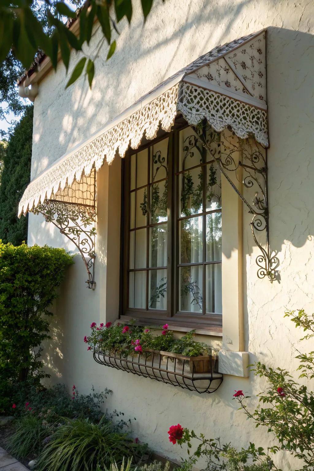 Stylish window awning providing shade