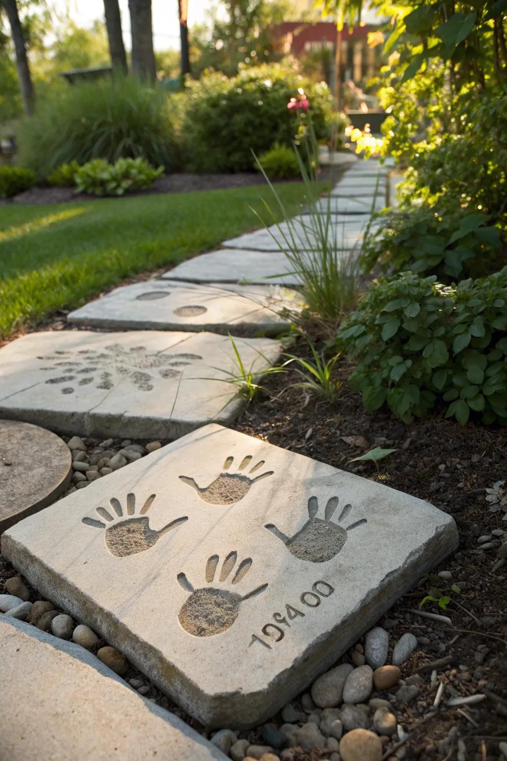 Step into cherished memories with each handcrafted stone along your Memory Walkway.