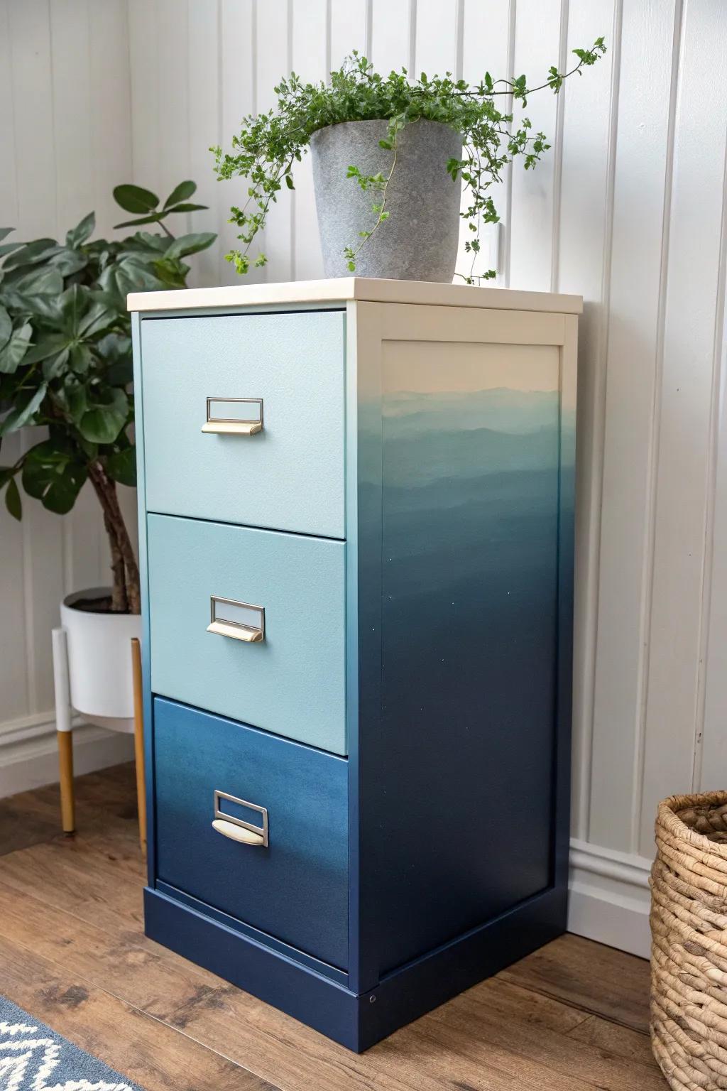 Transform your space with an elegant ombre file cabinet makeover!