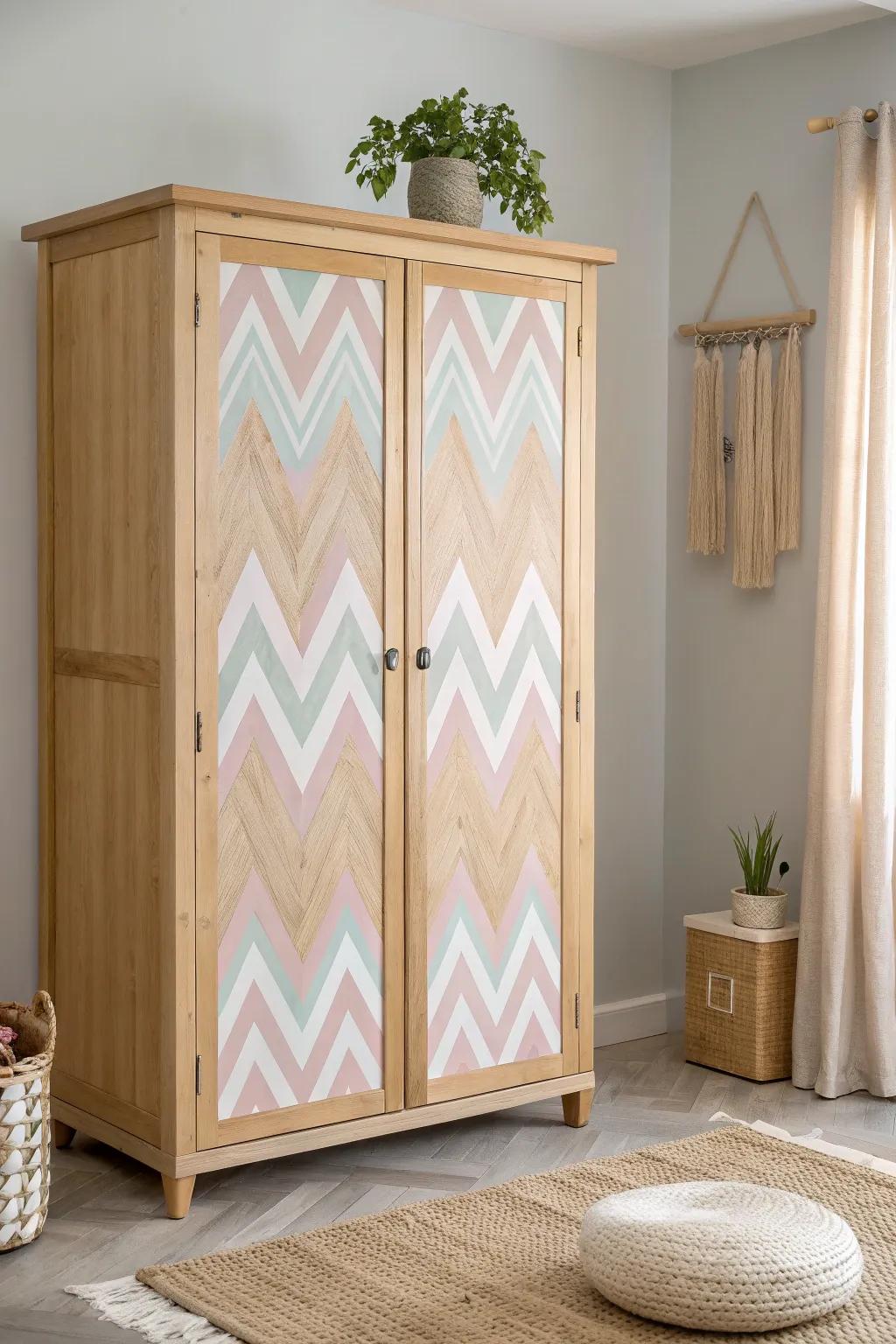Bring a playful twist to your space with this funky zigzag wardrobe – where minimalism meets creativity!