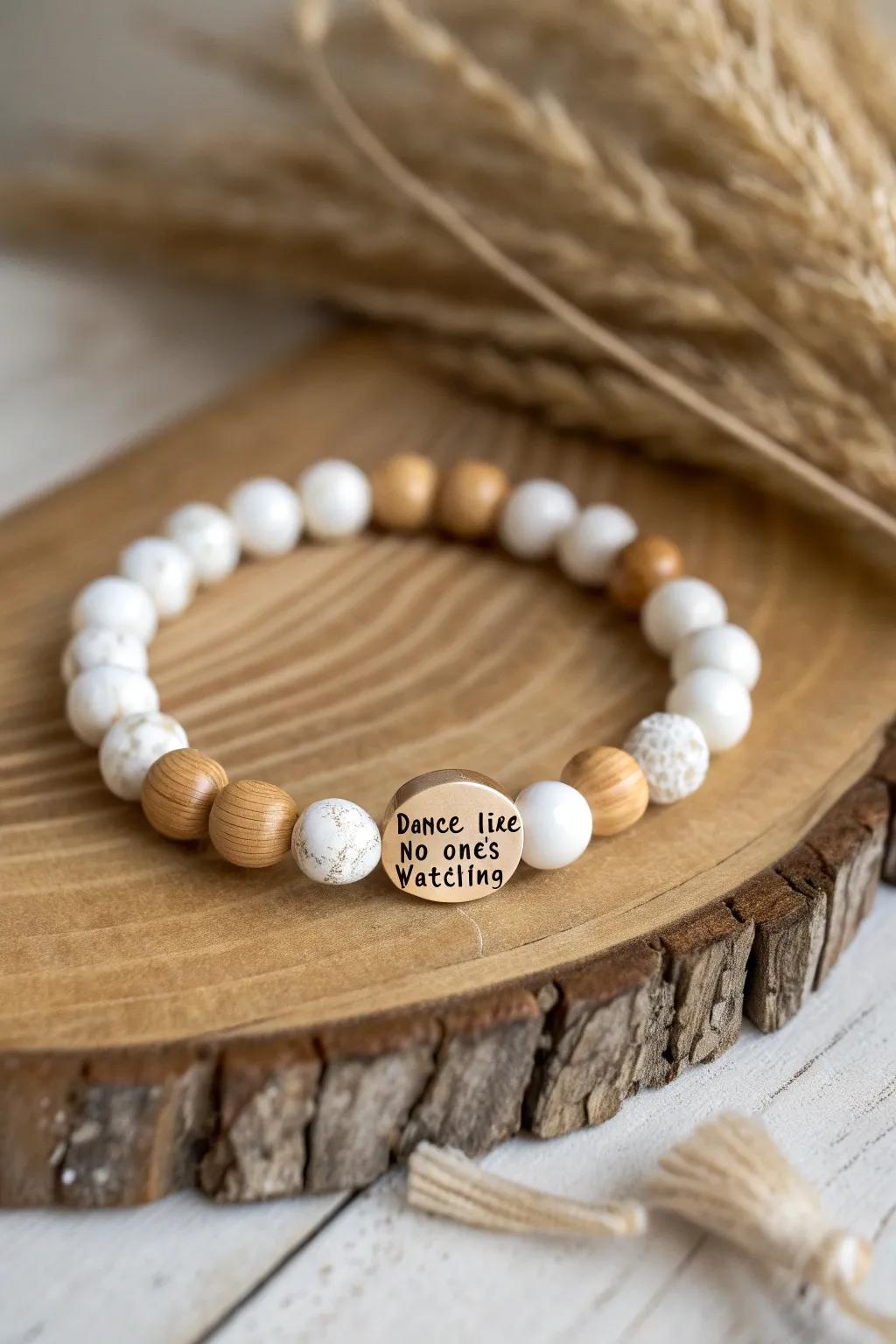 Embrace the rhythm of life with this charming bead bracelet. #DanceItOut