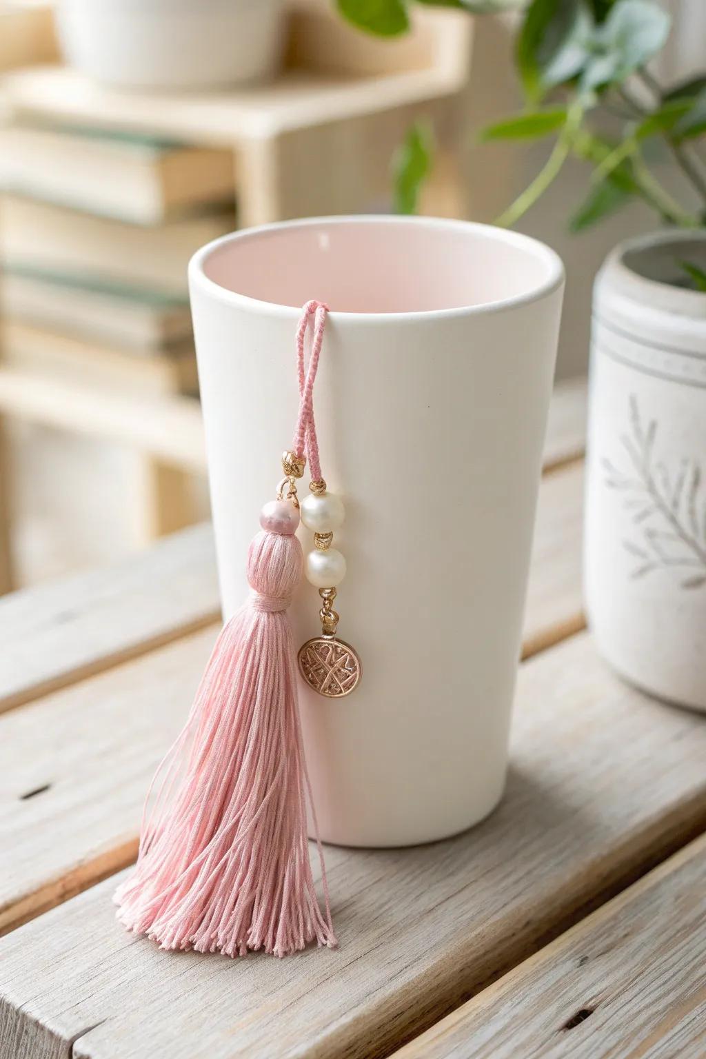 Elevate your tumbler with charming tassels for a playful touch of elegance.