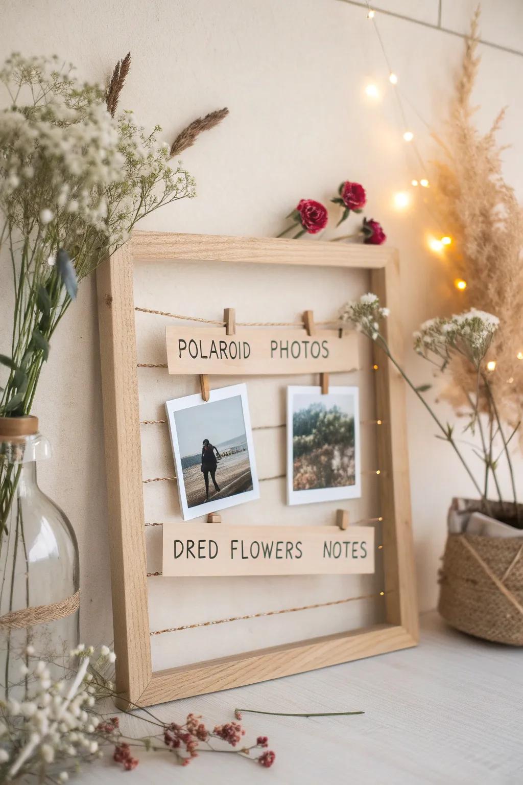 Capture cherished moments in style with this elegant mini memory board, perfect for any space.