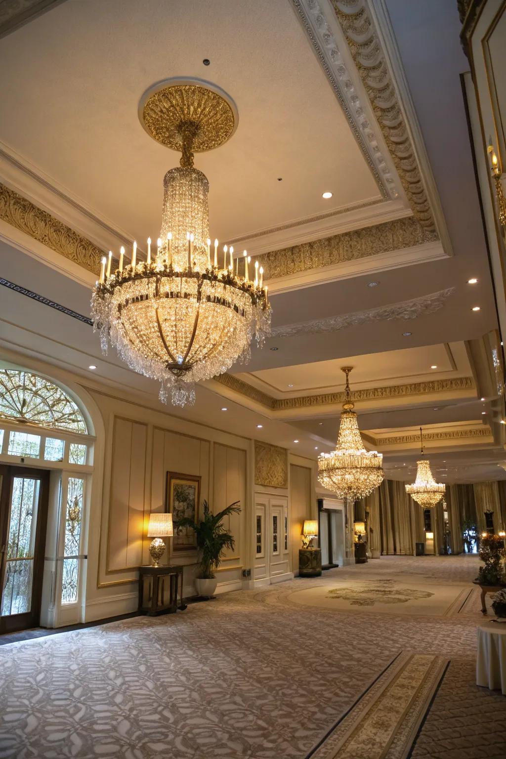Chandeliers make a bold and beautiful statement.