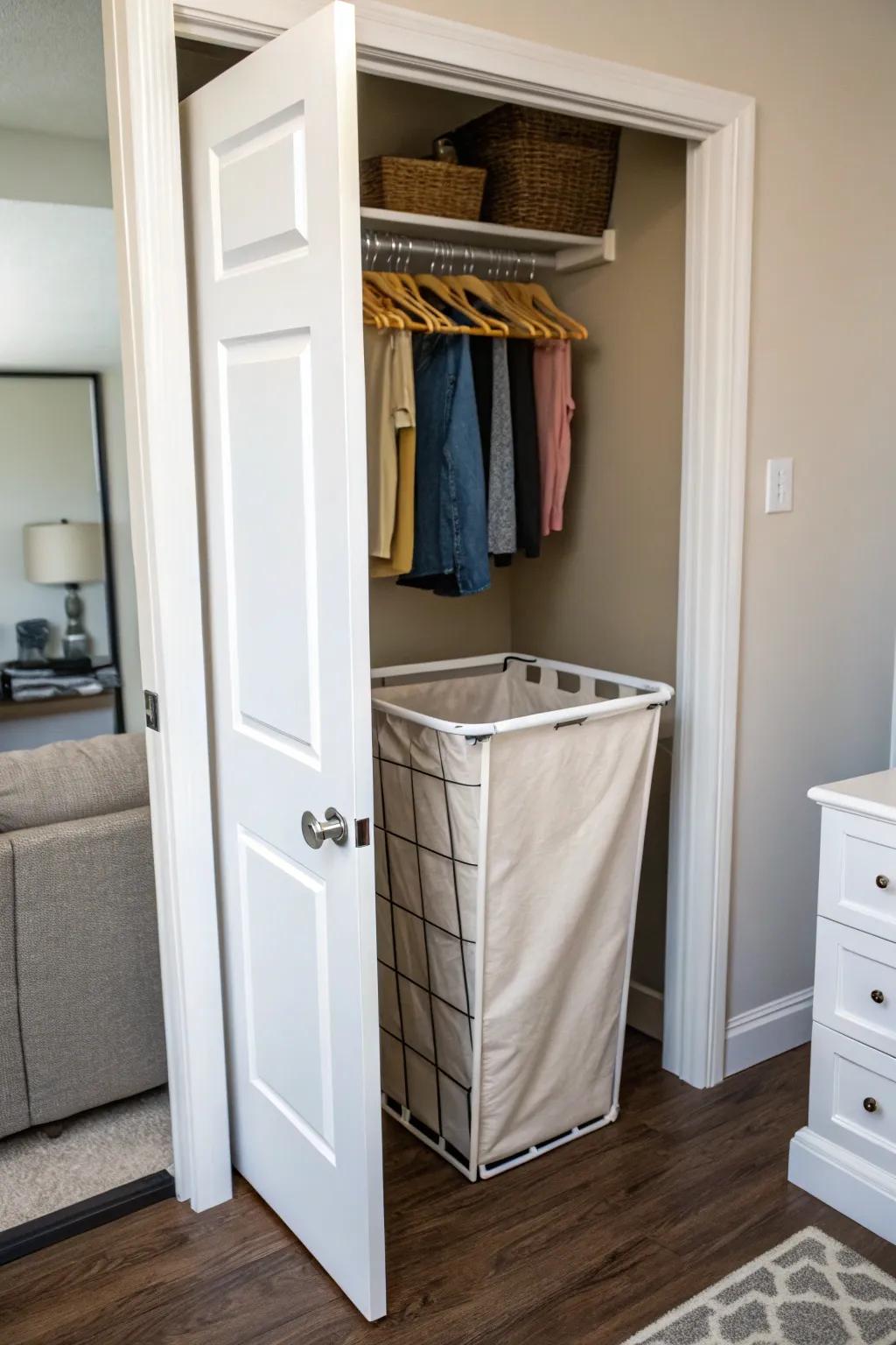 Hanging hampers that make the most of your closet space.