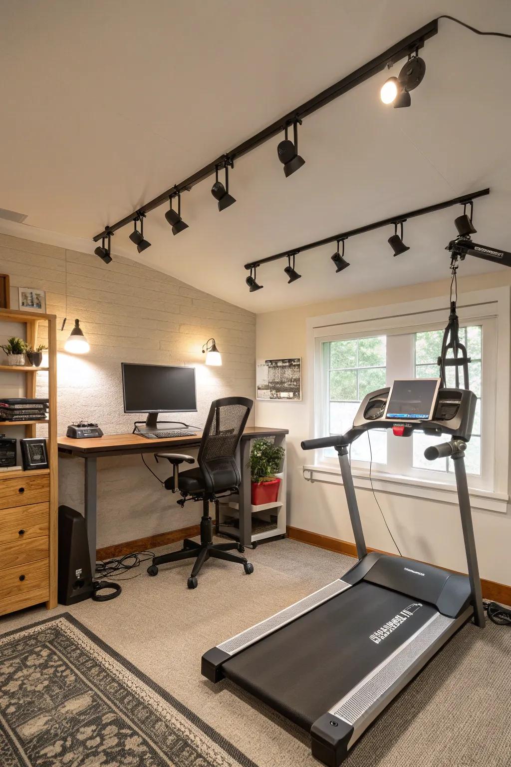 Flexible lighting enhances productivity and comfort in your dual-purpose space.