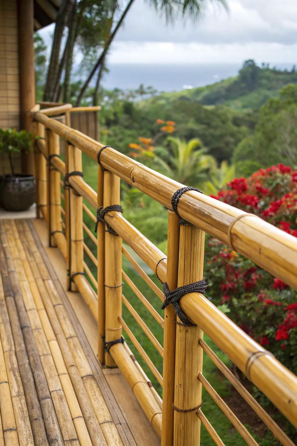 Elevate your space with eco-friendly elegance: Discover the beauty of bamboo deck railings.