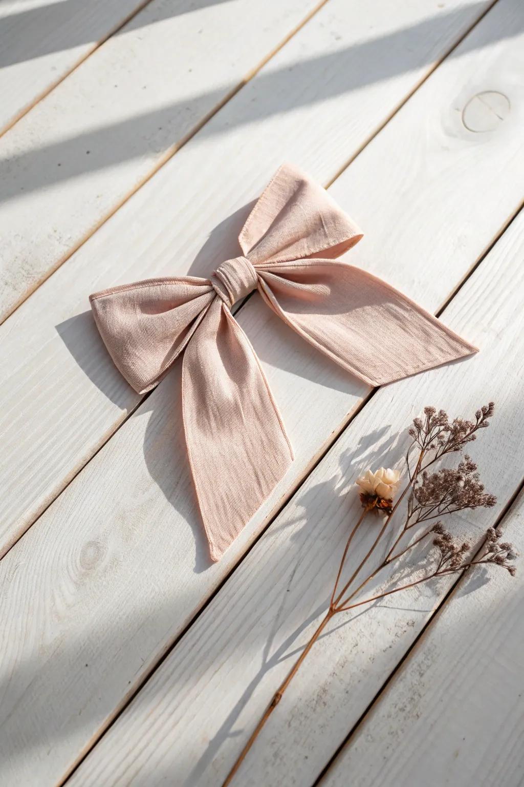 Elevate your decor with the timeless elegance of a wire-edged bow, perfect for adding a sophisticated touch to any setting.