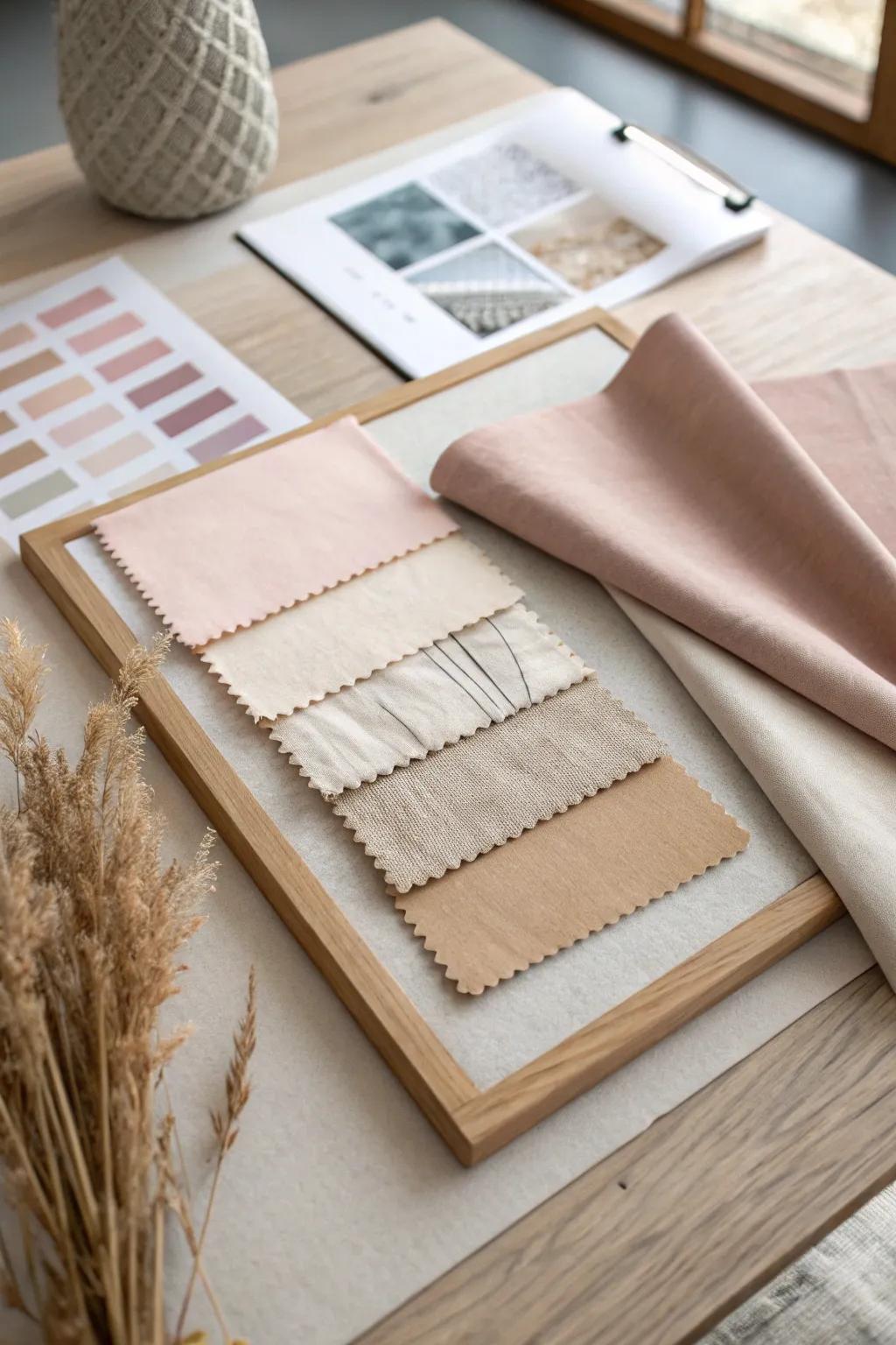 Dive into the world of textures with this inspiring idea board. A perfect blend of Scandinavian minimalism and Boho charm!