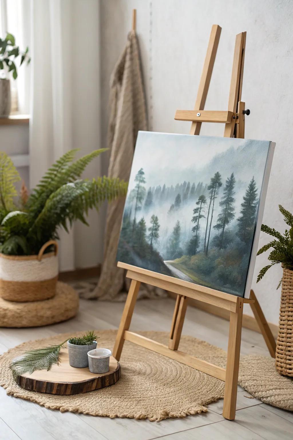 Embrace the serene beauty of foggy mornings with minimalist elegance.