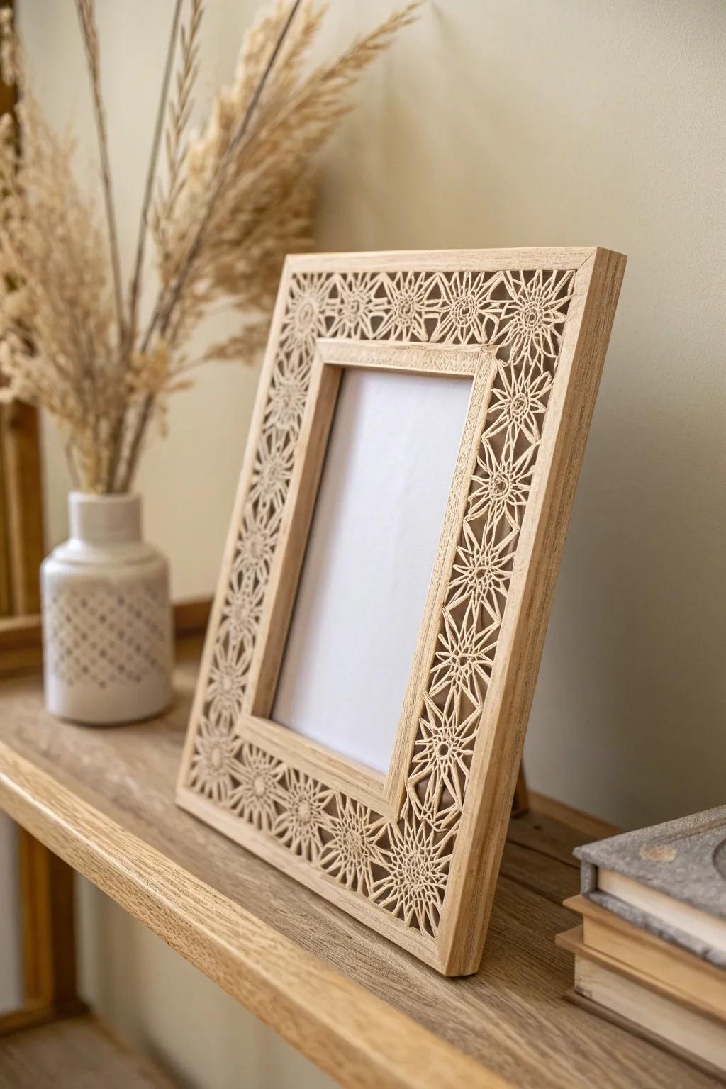Elevate your memories with the artistry of laser-cut photo frames.