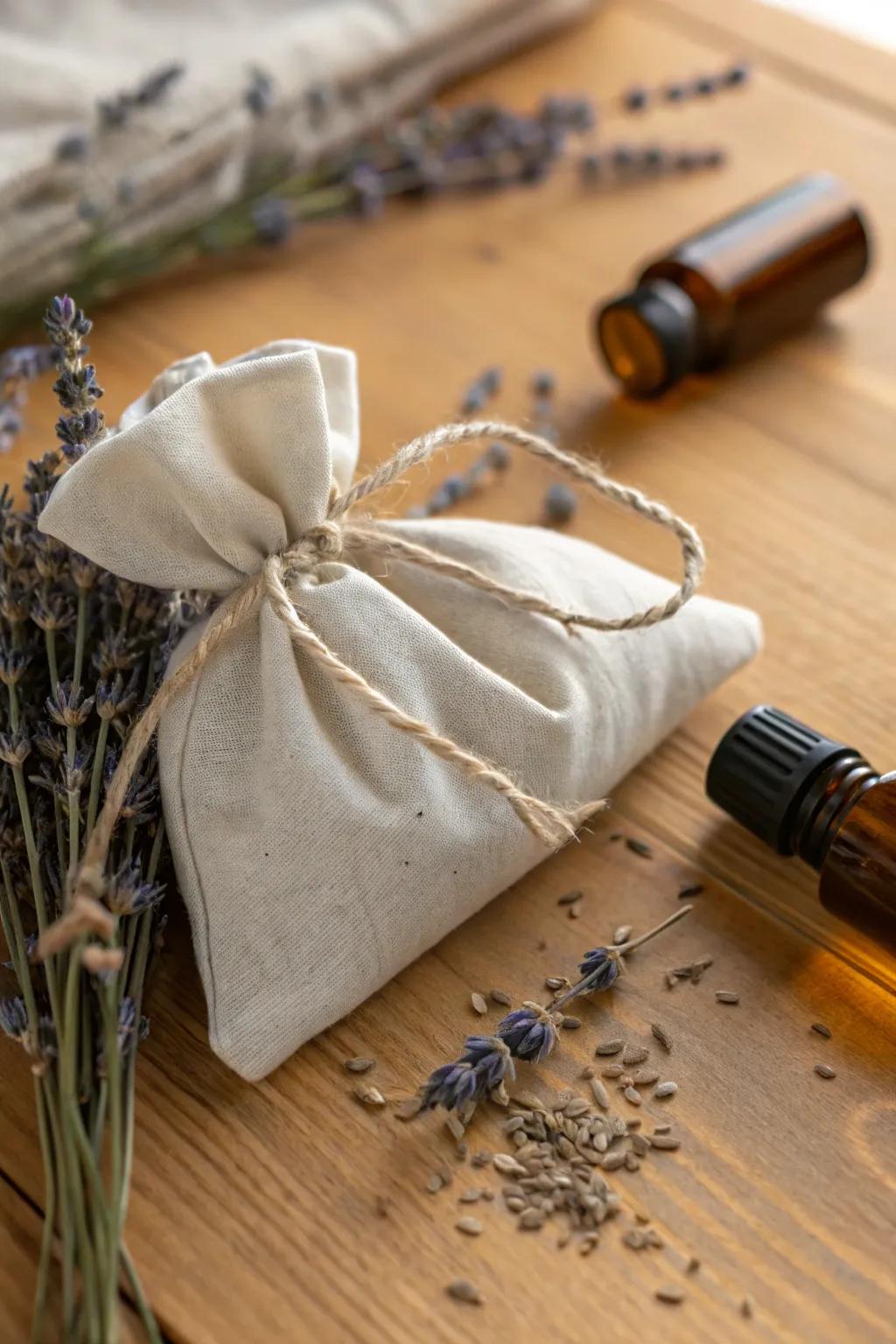 Craft the perfect blend of nature and simplicity with these DIY scented sachets. A thoughtful Father's Day gift that adds a touch of calm to any drawer.