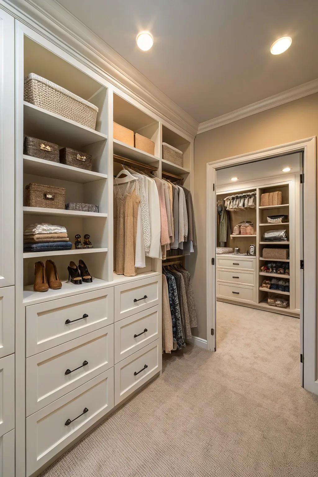 Neutral tones enhance a calm and luxurious feel.