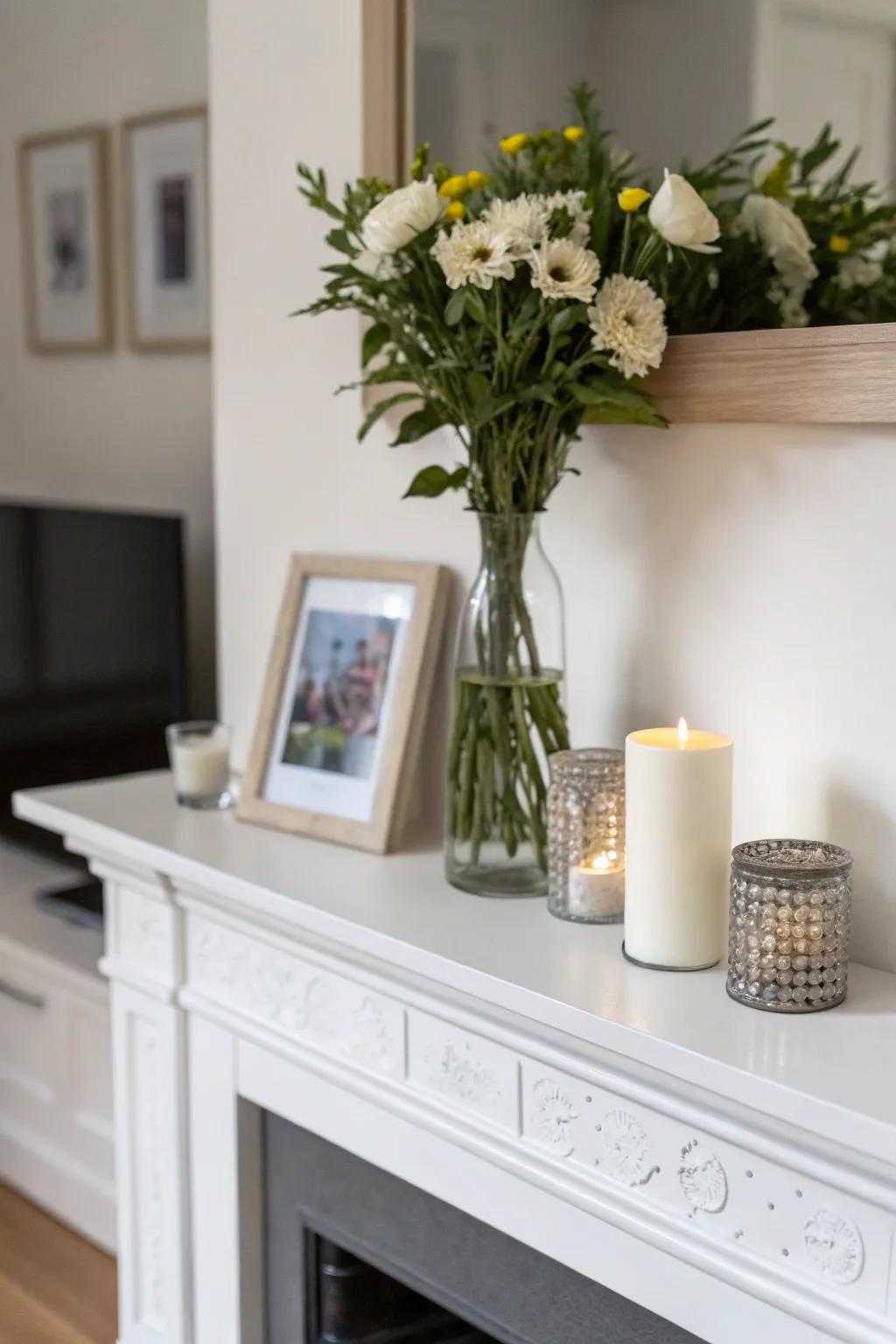 Less can be more with minimalist mantel decor.