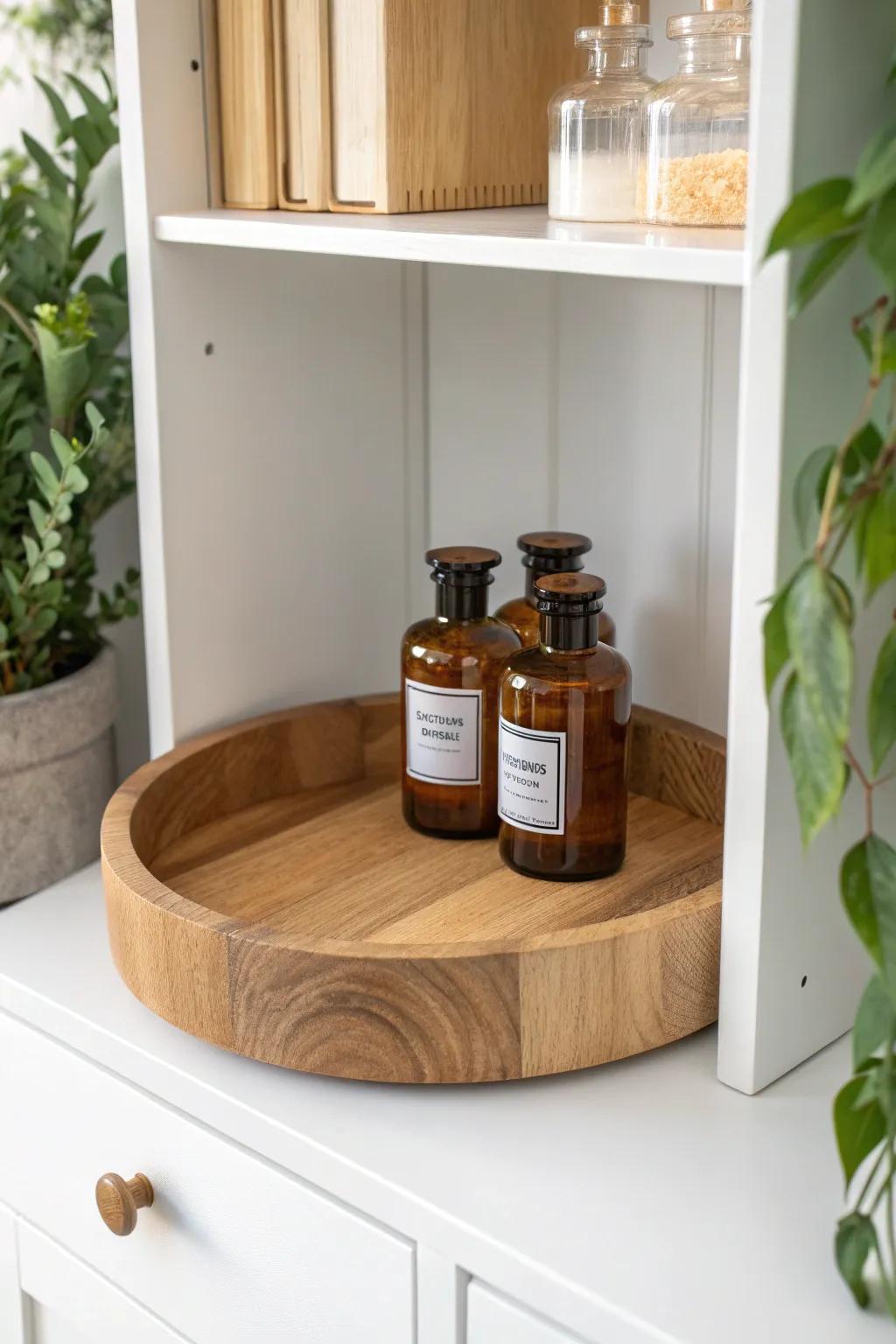 Spin your way to organized bliss with this elegant Lazy Susan.