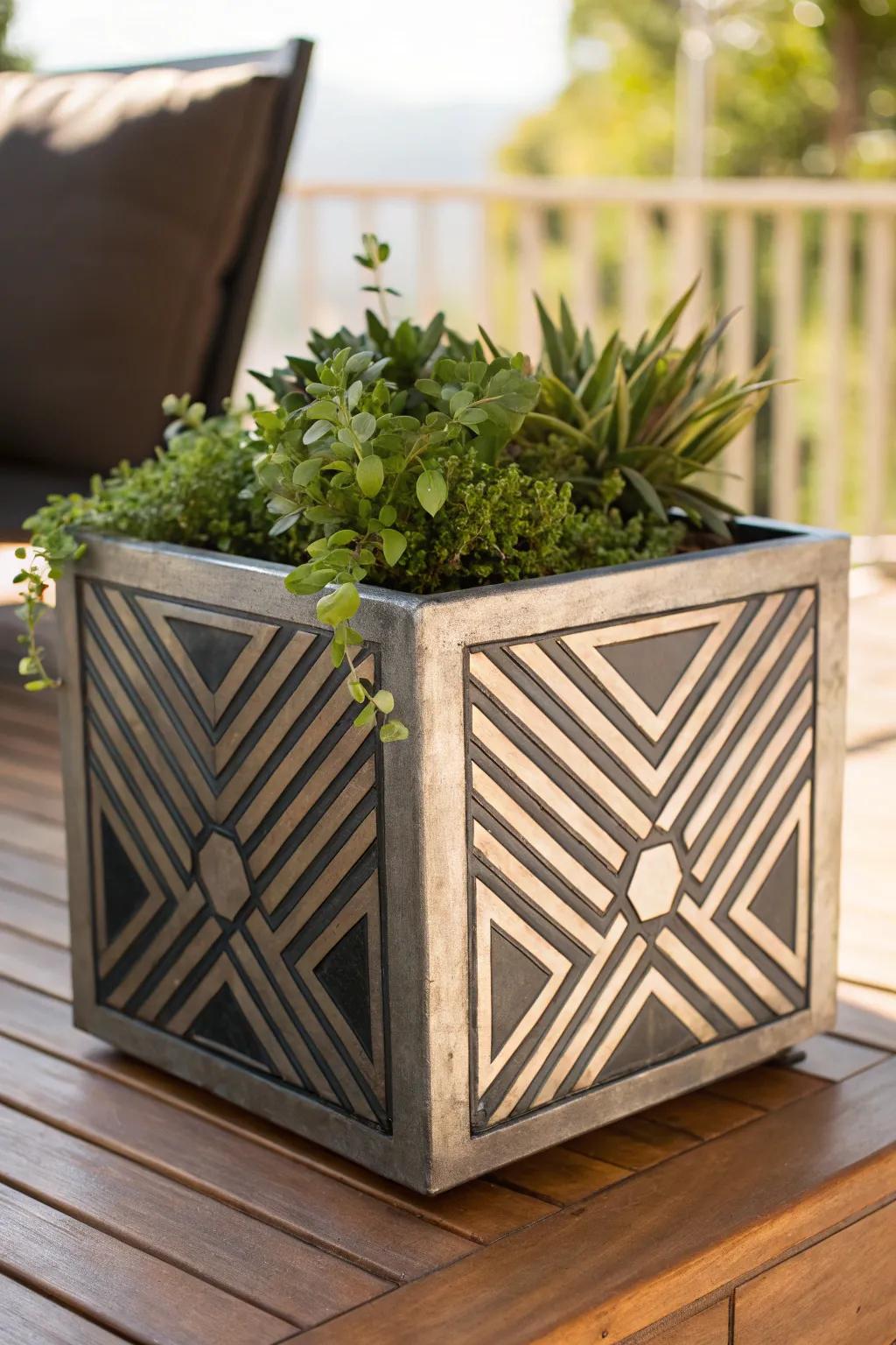 Elevate your space with a bold geometric touch—this hexagonal metal planter is a true centerpiece.