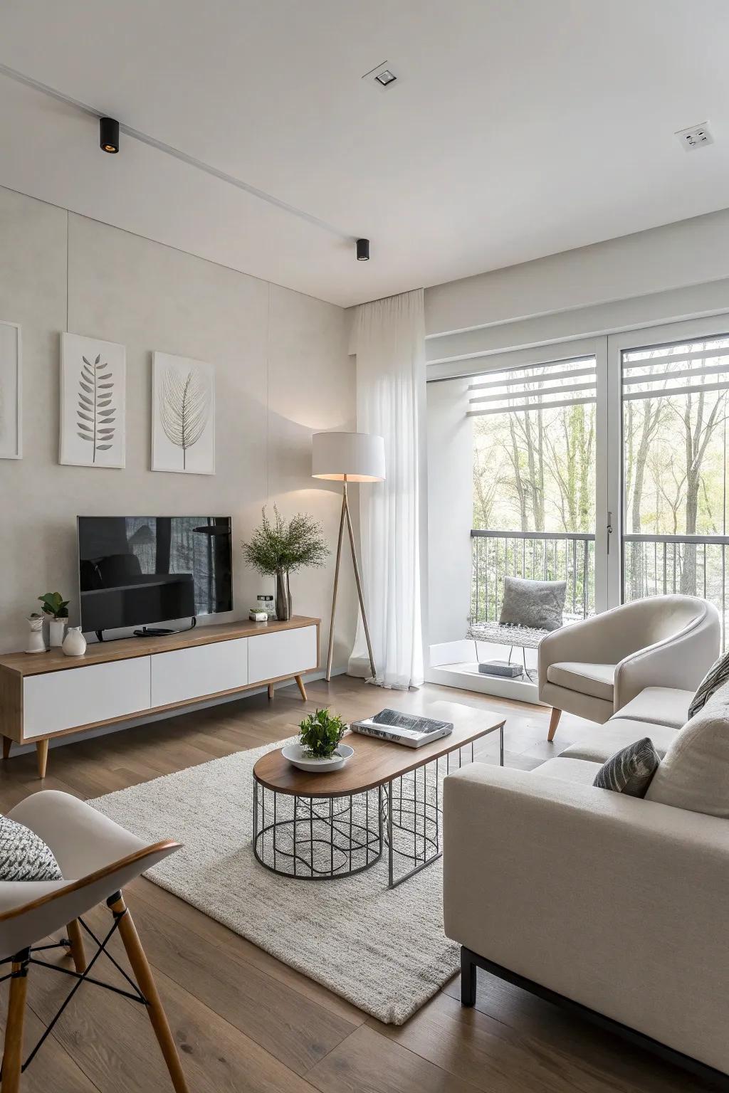 A minimalist approach creates a serene and open feel.
