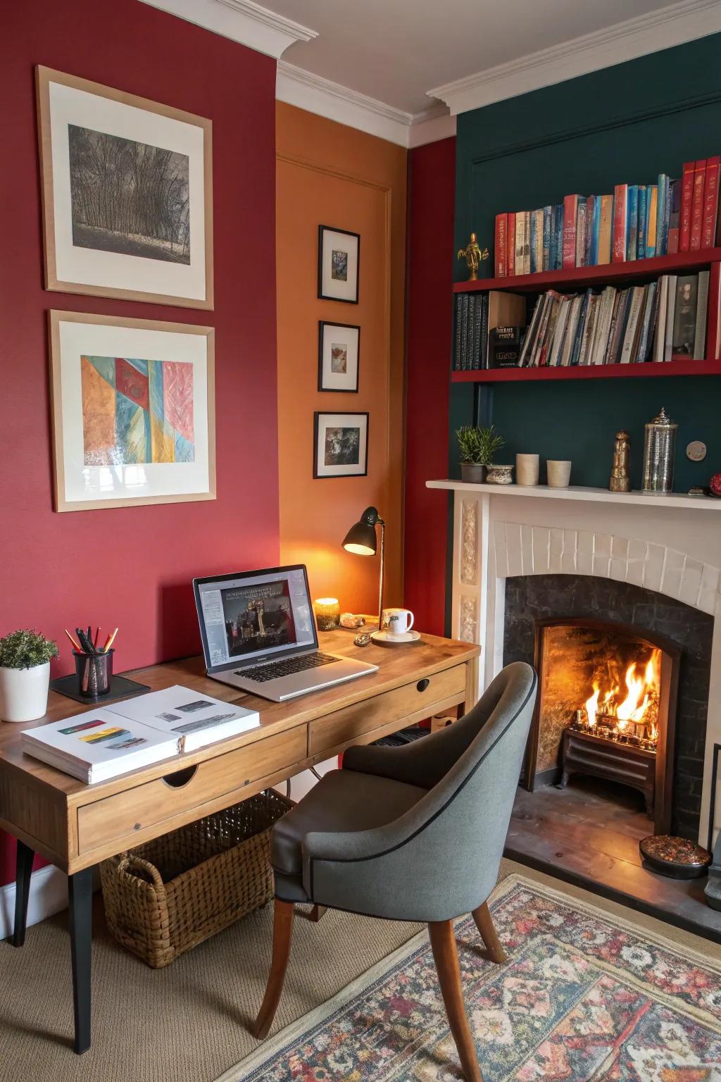Bold colors create a vibrant focal point.