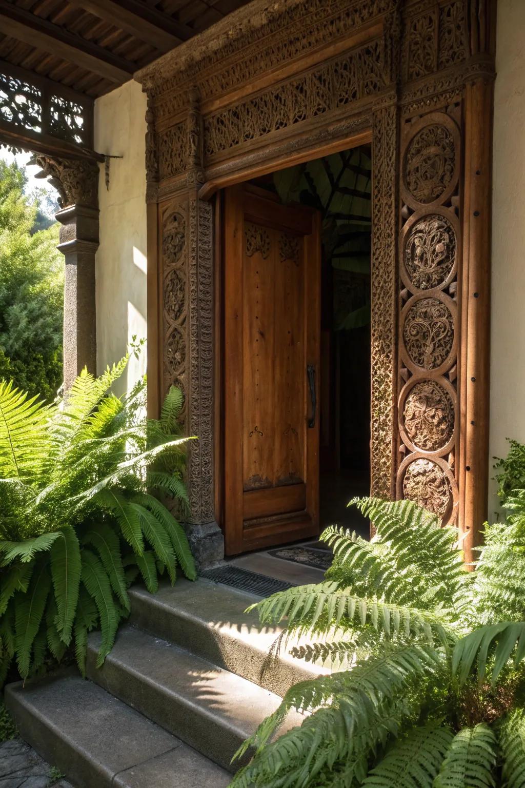 Elevate your entryway with natural elements and exquisite craftsmanship.