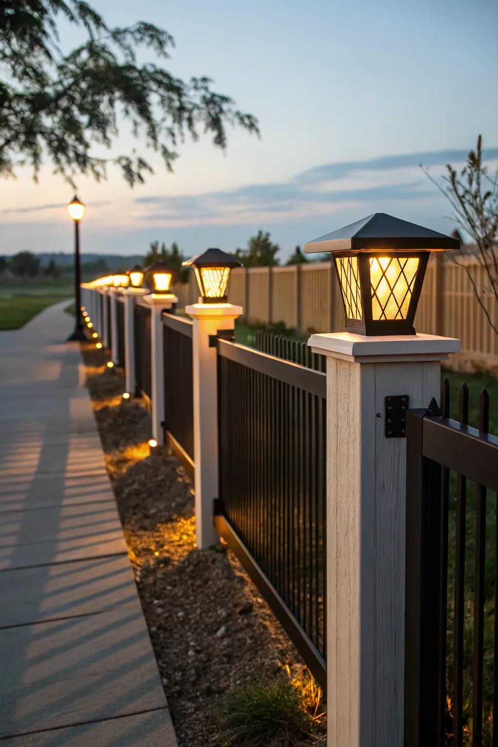 Modern solar post cap lights illuminate and enhance your fence.