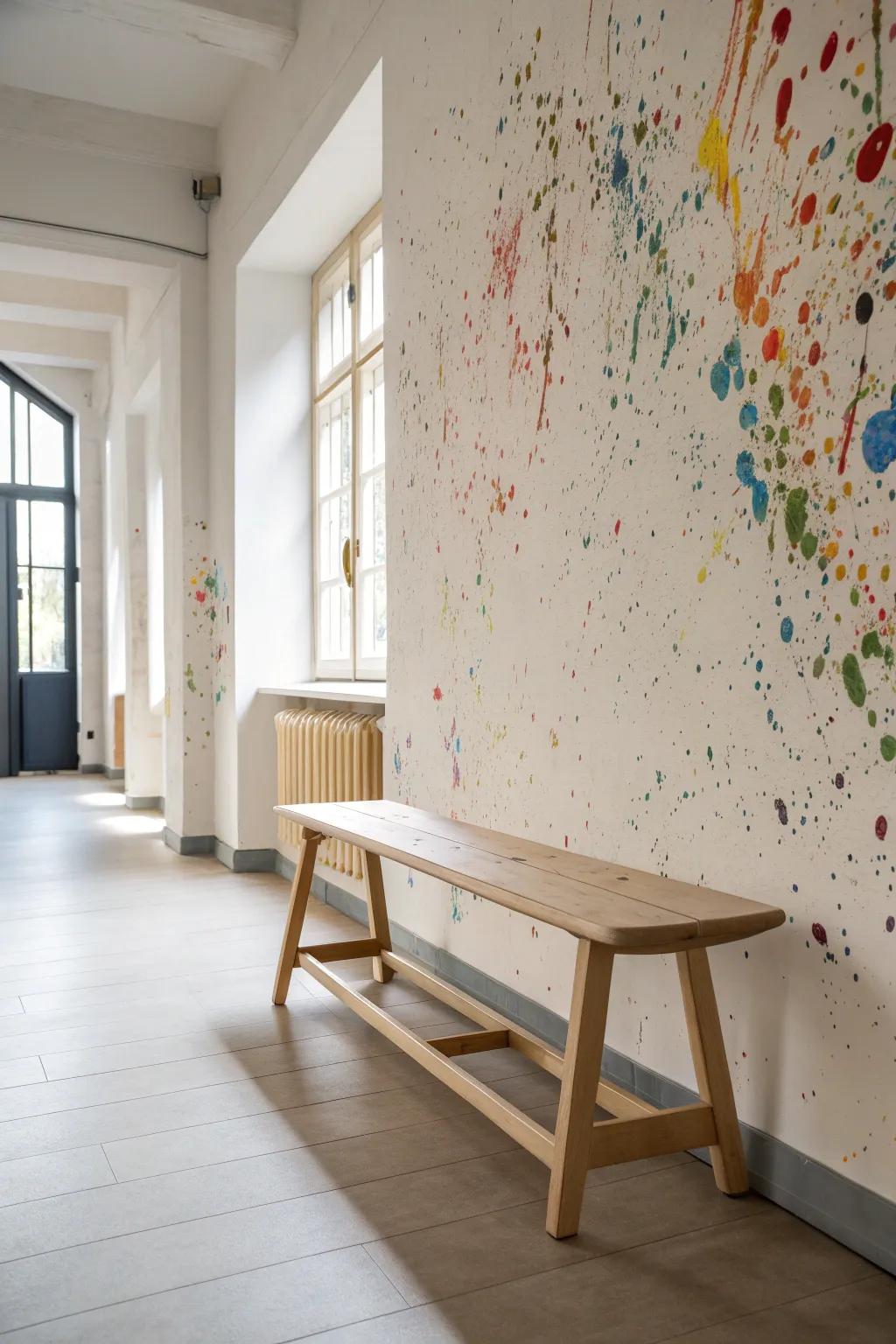 Transform your hallway into a masterpiece with a splash of color and craftsmanship.