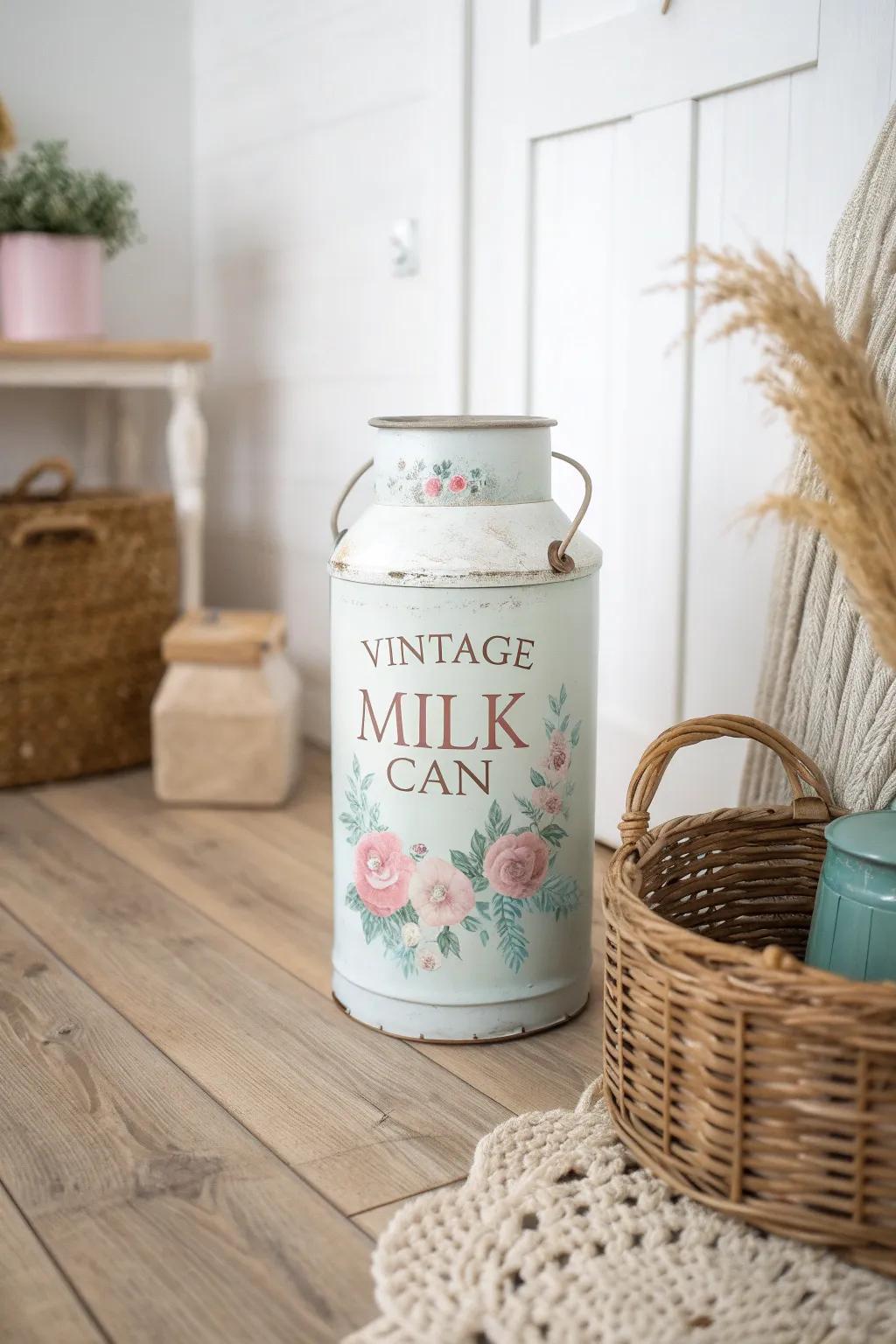 Bring nostalgia home with a touch of retro charm on your milk can.