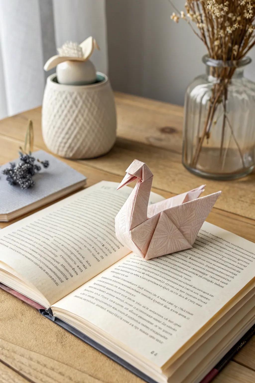 Add a touch of whimsy to your reading with this charming paper duck bookmark.