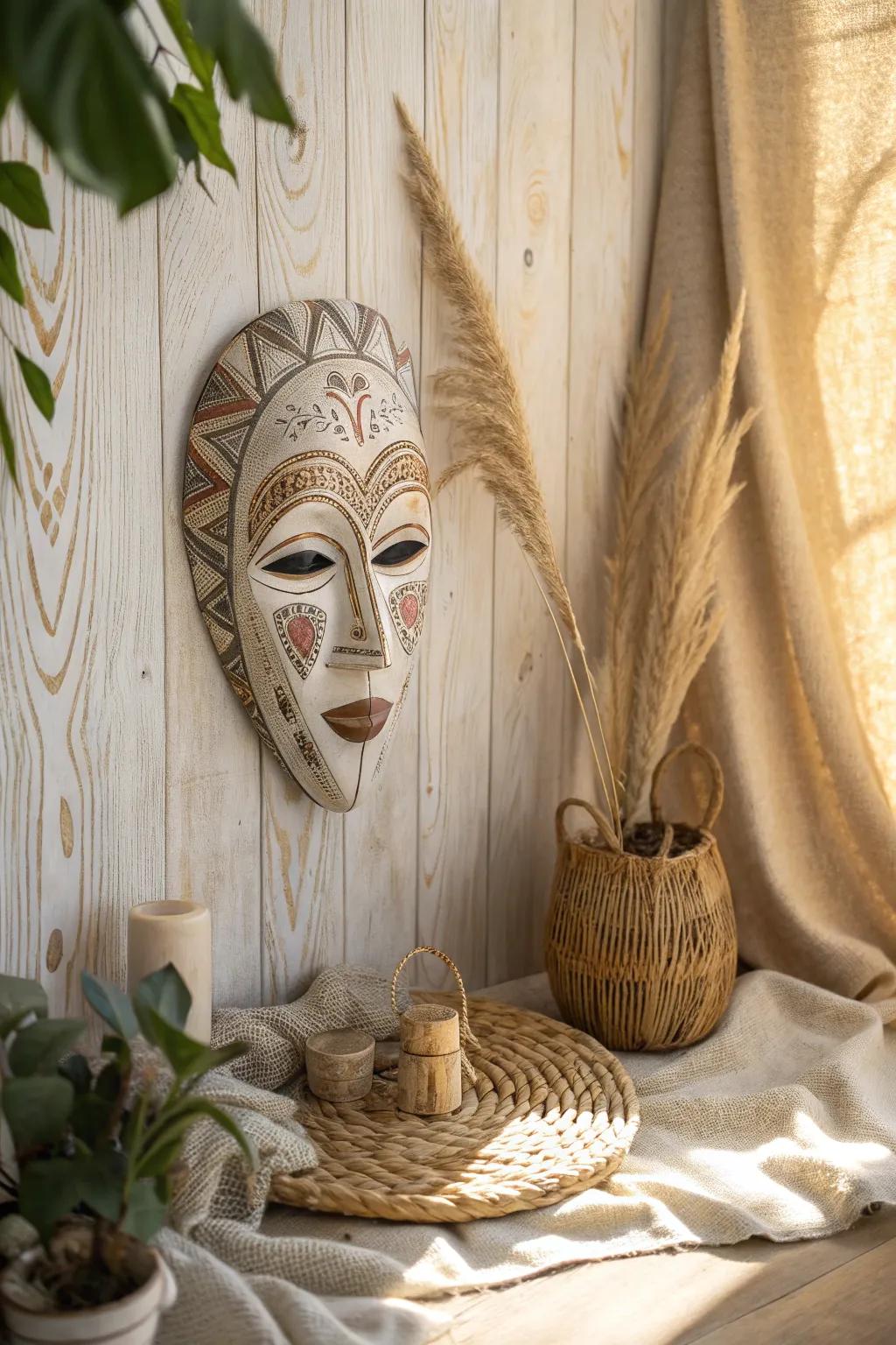 Explore the art of storytelling through beautifully crafted decorative wall masks. A perfect blend of minimalism and boho charm.