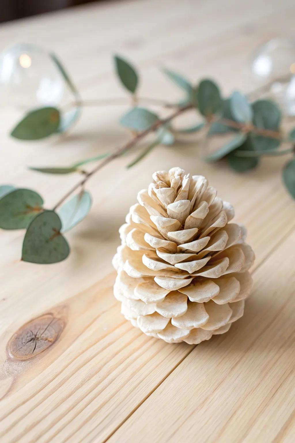 Elegance in Simplicity: A Bleached Pine Cone for Timeless Decor
