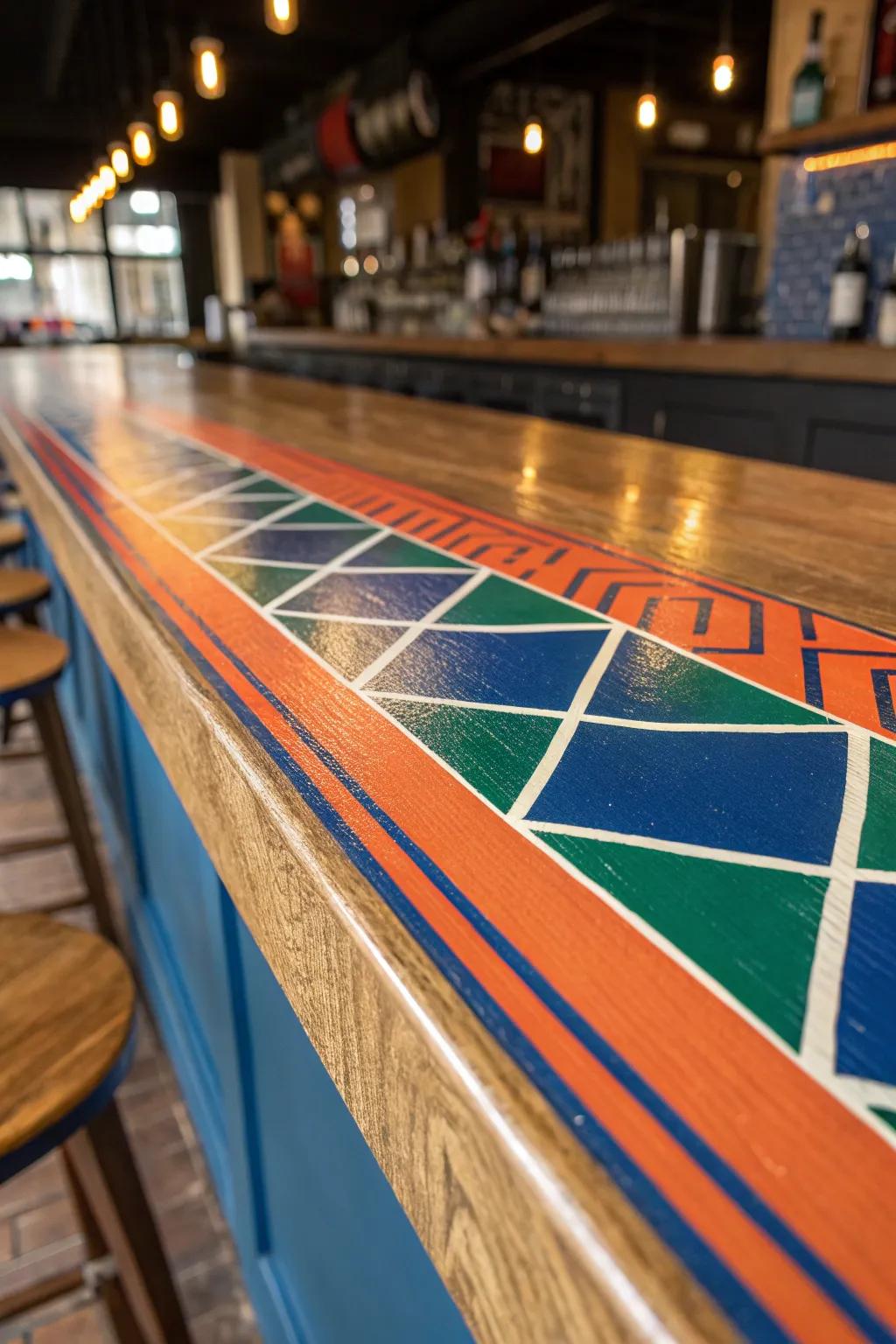 Transform your space with a bold, vibrant plywood bar top that exudes personality and craftsmanship.