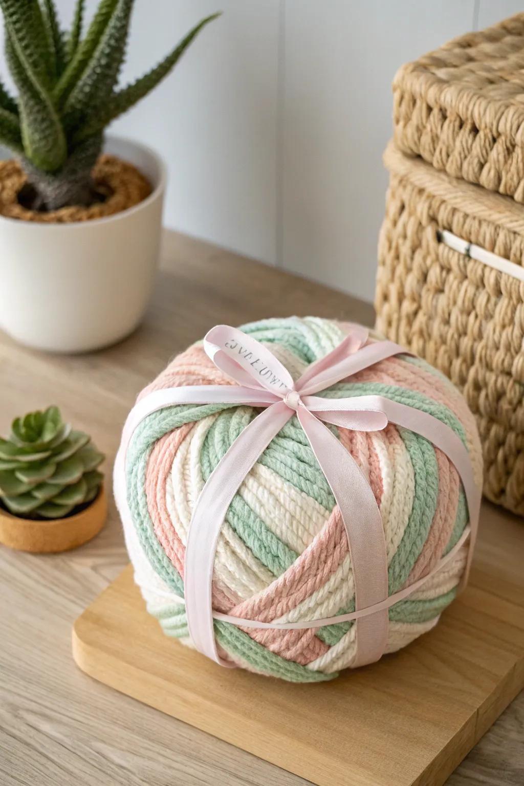 Unravel the joy: A playful yarn-wrapped surprise!