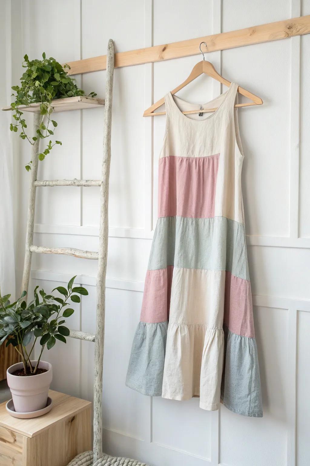 Reinvent your wardrobe with a touch of creativity: Transform old t-shirts into a chic, minimalist dress.