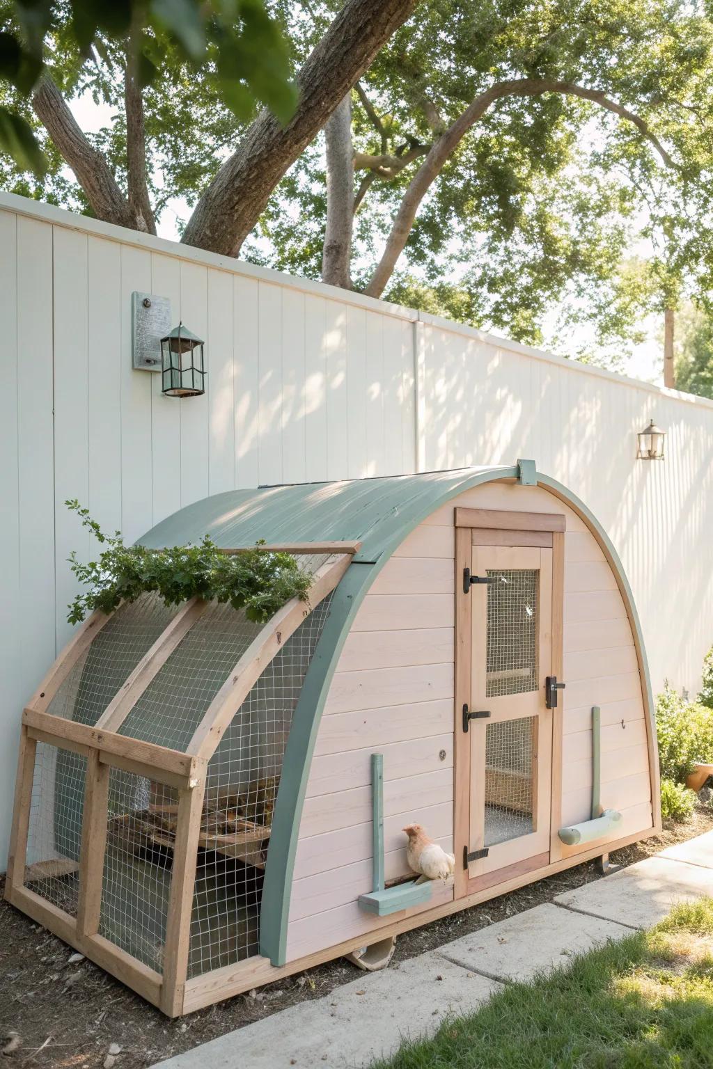Transform your trampoline into a charming chicken coop with Scandinavian elegance and Boho flair!