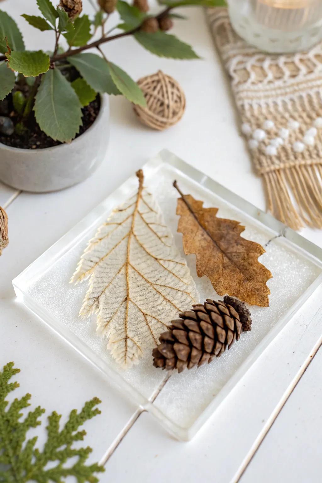 Nature's timeless beauty captured in resin simplicity.