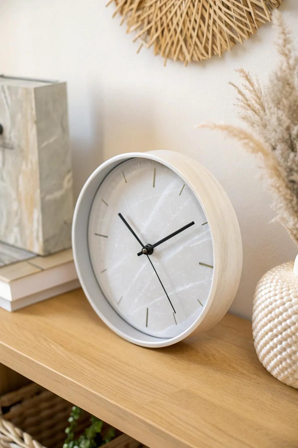 Embrace the elegance of simplicity with this minimalist resin clock, a perfect blend of Scandinavian style and Boho charm.