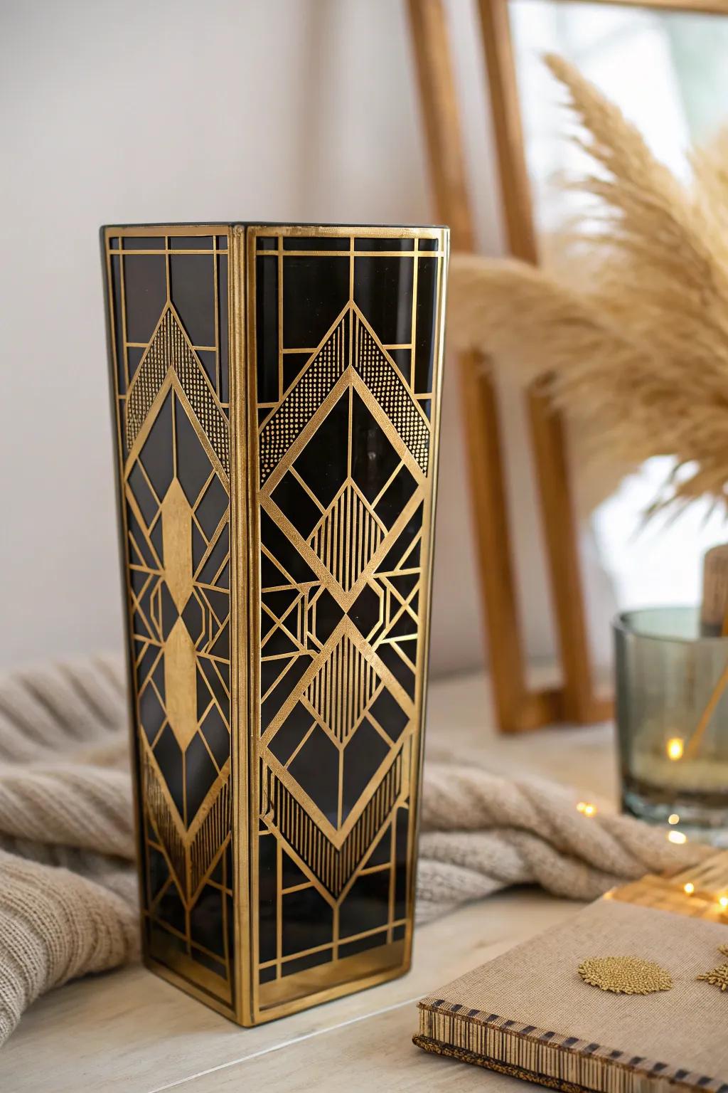 Elevate your space with Art Deco elegance in reverse glass.