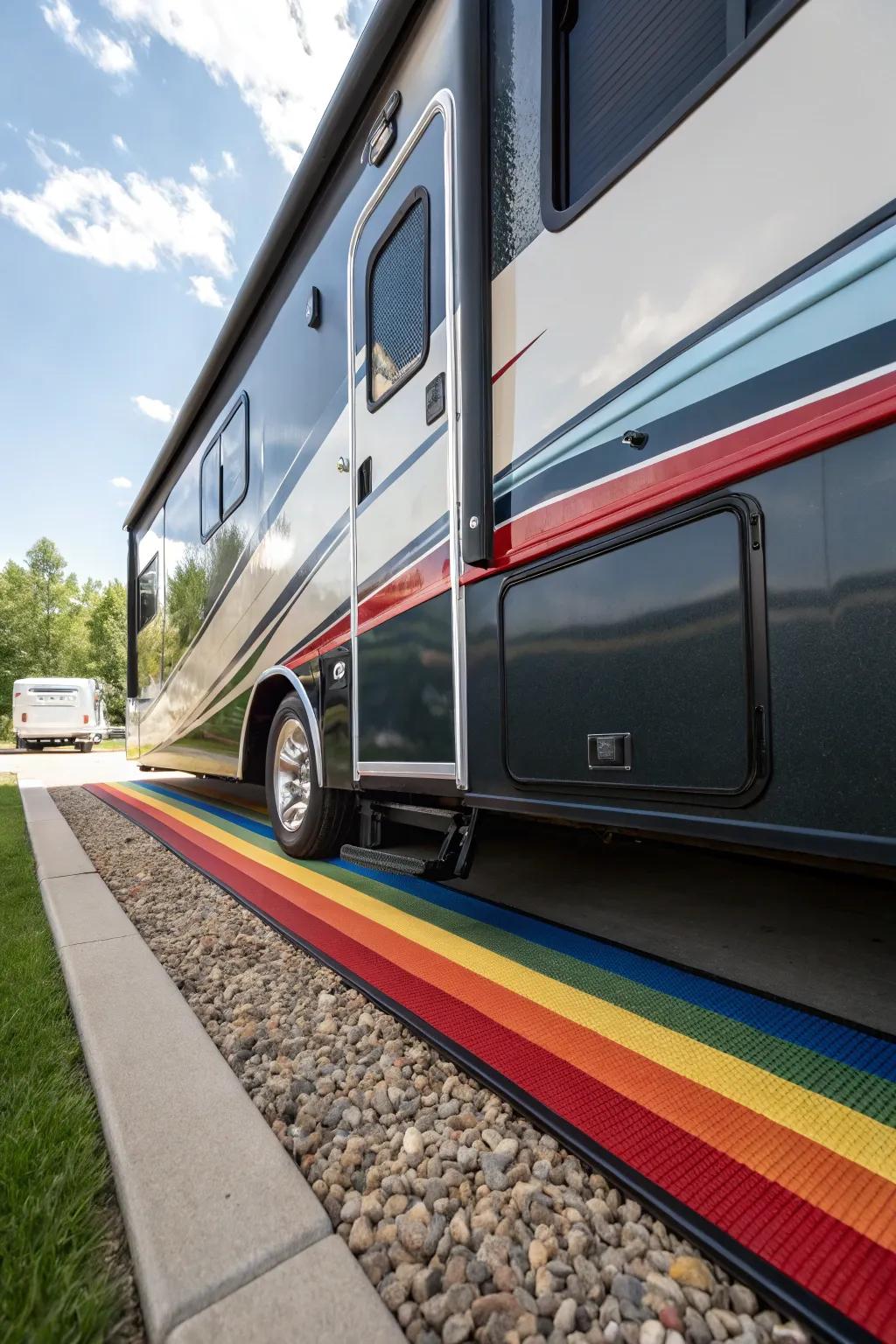 Effortless efficiency: Magnetic skirting transforms RV setup into a breeze.