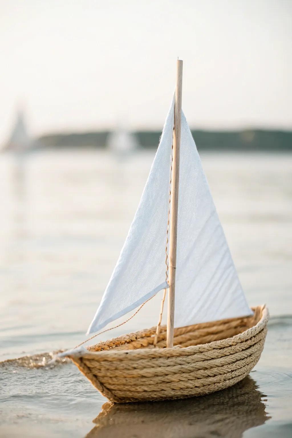 Simplicity Afloat: Discover the elegance of handmade straw and paper sailboats.