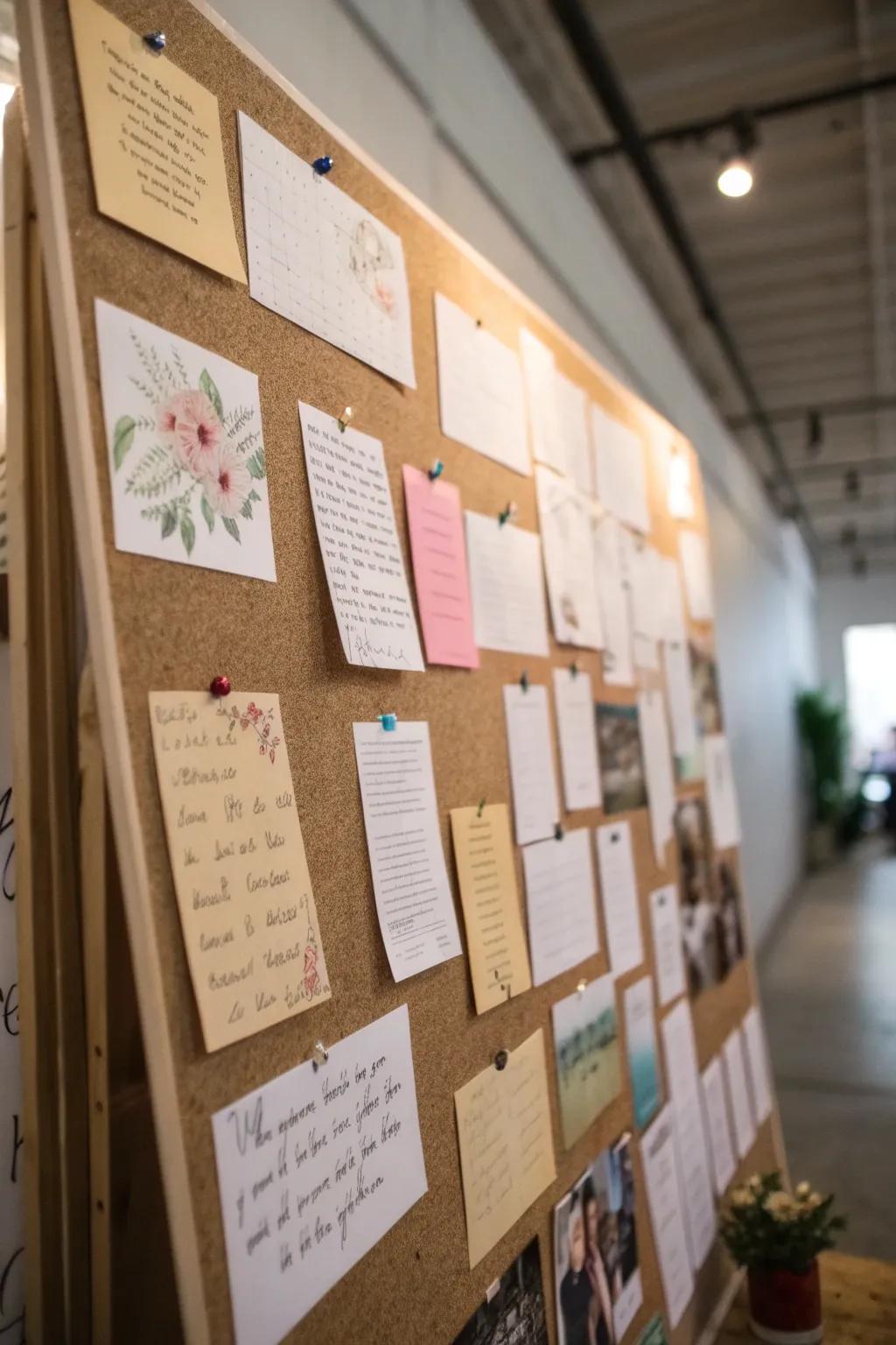 A wall of wisdom with quotes and life lessons from team members.
